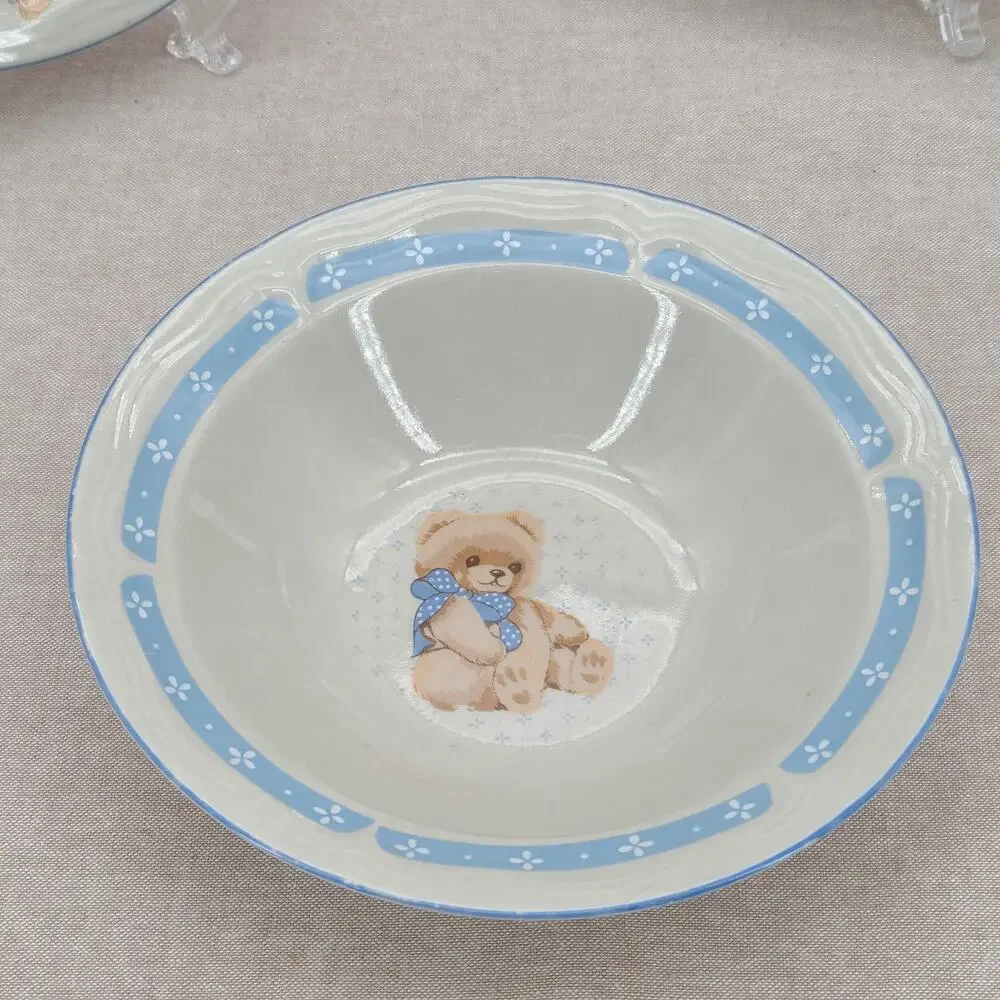 Vintage Tienshan Country Bear Stoneware Dinnerware Set – 3 piece Place Setting
